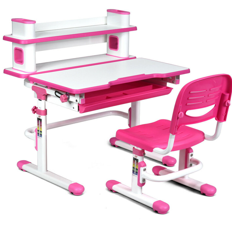 Ensemble de bureau d'art 23,5 po Mcglade, Rose / blanc