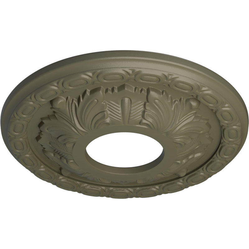 Médaillon de plafond H 11,375 po x l 11,375 po x P 1,125 feuilles, Pierre Spartan