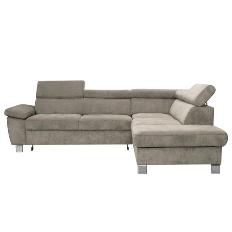 Lucy Upholstered Foldable Corner Sofa with Storage , Tan, Right Hand Facing