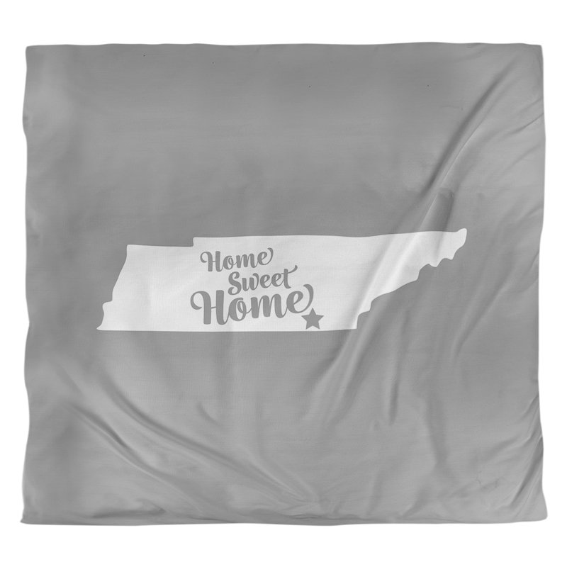 Housse de couette réversible simple Home Sweet Chattanooga, Housse de couette pour grand lit, Gris, Microfibre
