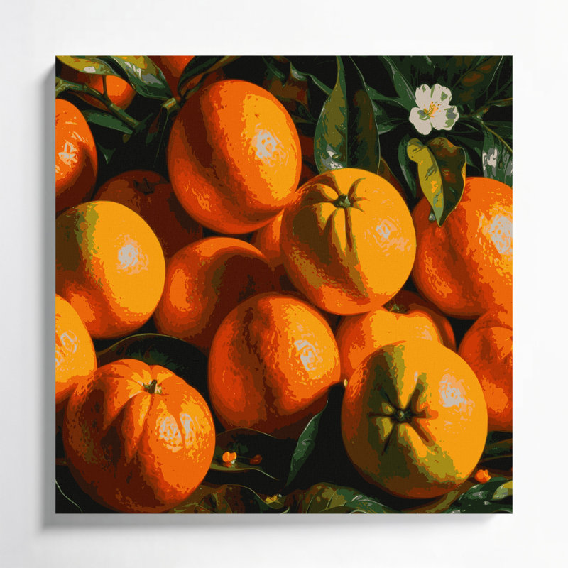 Fruit, mandarine brune, art mural sur toile, H 12 po x l 12 po