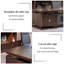 Bureau de direction rectangulaire en bois massif brun de style chinois 110,24 "-1035158752