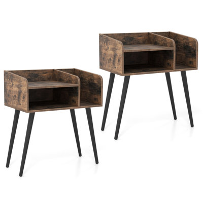 50cm W Metal Bedside Table