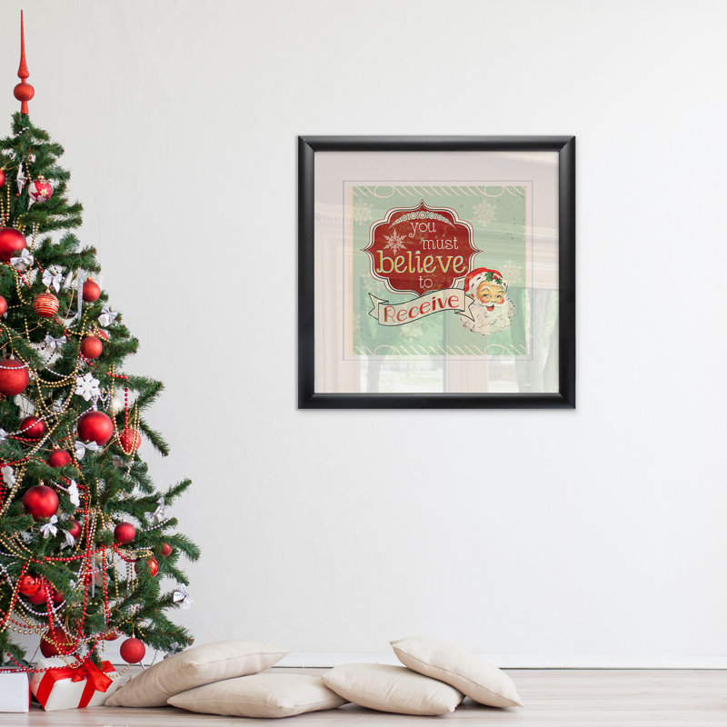 Retro Believe - impression d'art textuel, H 30,5 po x l 30,5 po x P 1,5 po