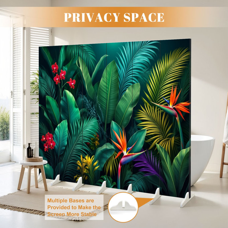 Cloison pliante 6 panneaux paravent Royal Tropical, 6, H 71 po x l 96 po x P 1 po