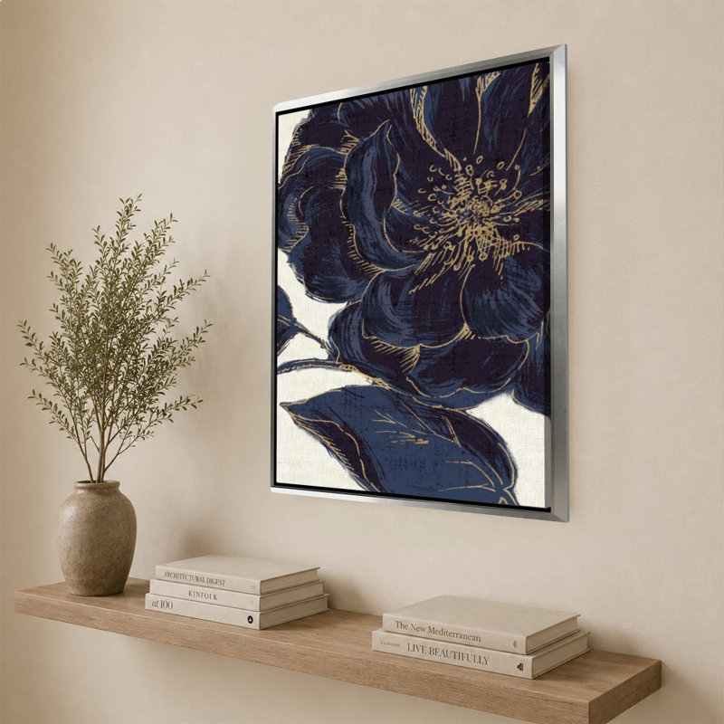 «Indigo Garden II» par Daphne Brissonnet - impression sur toile, H 44 po x l 34 po, Argent