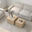 Tables basses gigognes en faux marbre - Ensemble de 2 tables d'appoint carrées modernes pour le salon, aucun assemblage requis, travertin-1455797766