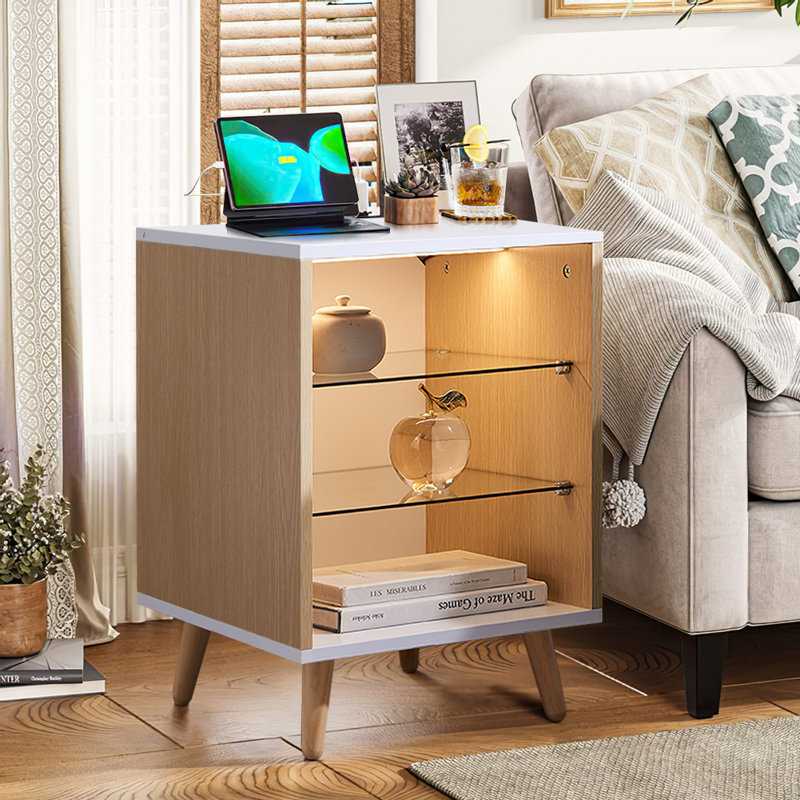 Mitsuye 15.7'' W Nightstand, White
