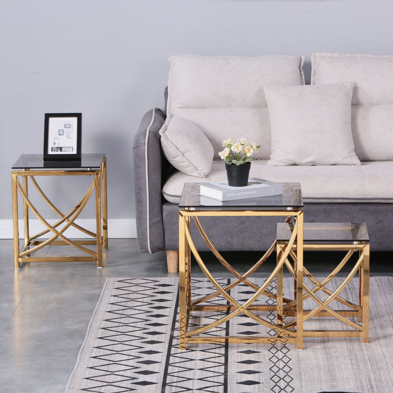 Glass Top Nesting Coffee Table