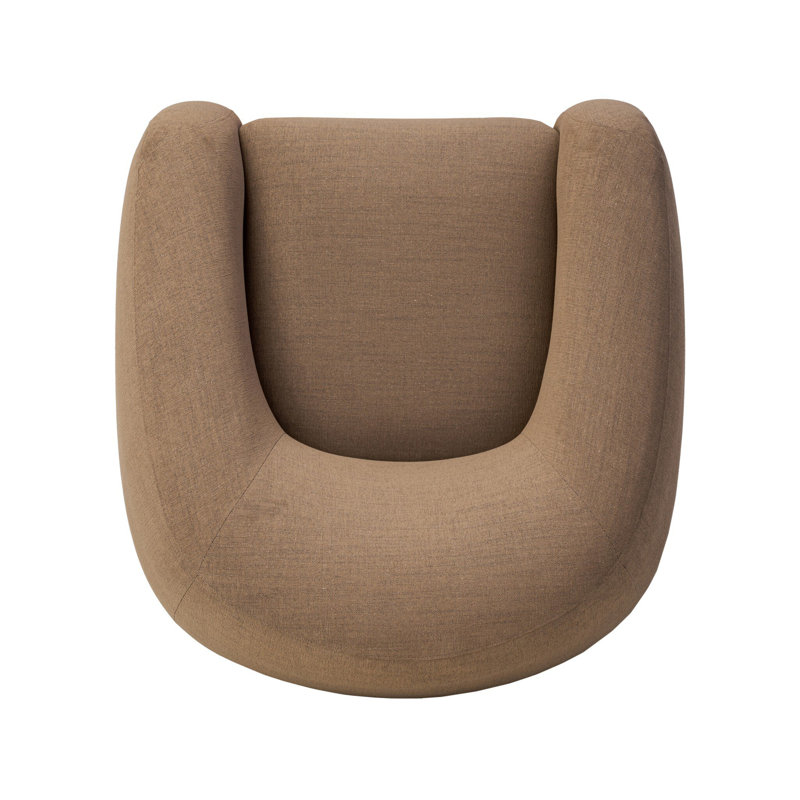 Channing Swivel Barrel Chair, Brown Polyester Blend