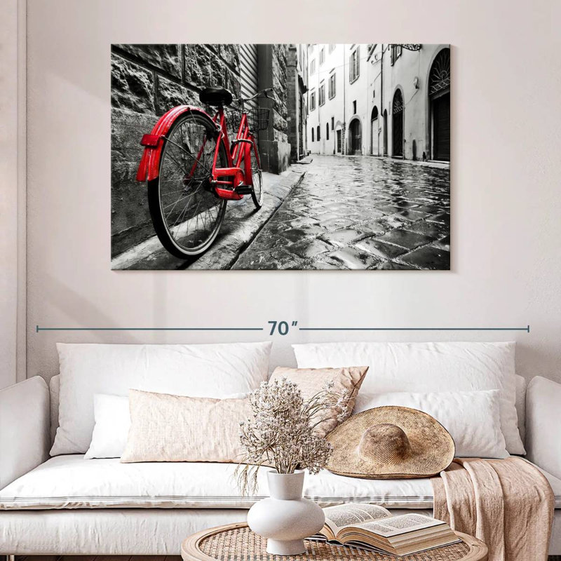 Mehar Red Bicycle Pop, 32" H x 48" W