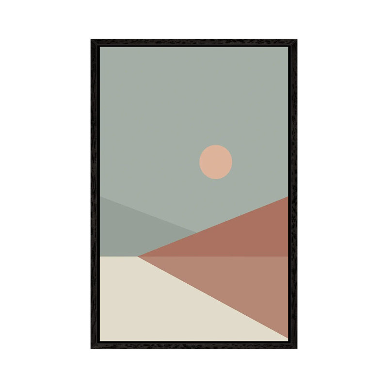 Geometric Landscape IV - Print on Canvas, 101.6 cm H x 66.04 cm W, Black Framed