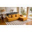 L-Shaped Corduroy Sofa With Chaise – Yellow Frameless Floor Couch, 102.36" X 66.93", Includes Pillows – Ideal For Living Room-1840725722