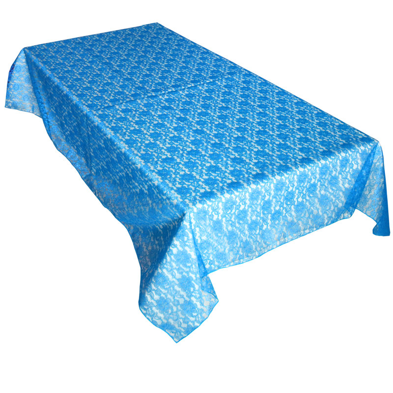 Floral Lace Overlay, 96" x 58", Turquoise