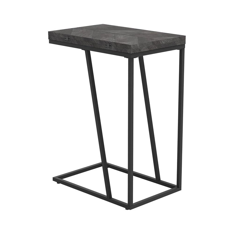 Rustic Grey And Sandy Black Rectangle Accent Table