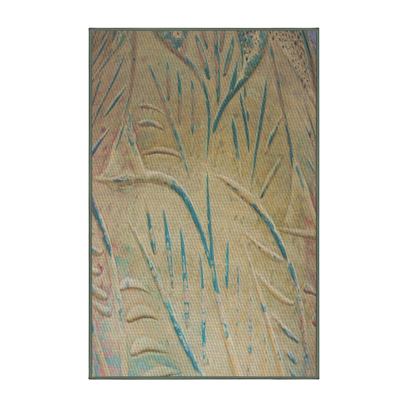 Tapis brun/bleu à motifs Audie, Rectangle 2 pi x 5 pi