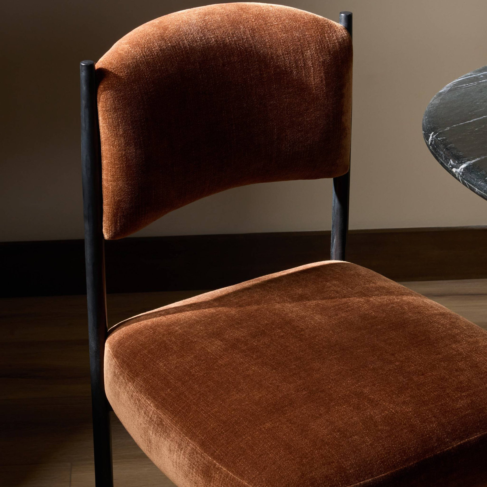 Makani Genuine Leather Side Chair, Altair Sienna