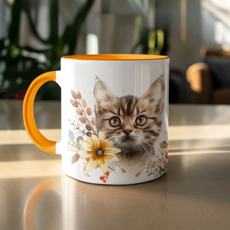 Ceramic Coffee Mug, Orange, 2