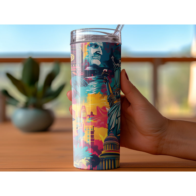 Choose Handmade Tumblers 591ml Vacuum Insulated Stainless Steel (18/8) Travel Tumbler with Straw