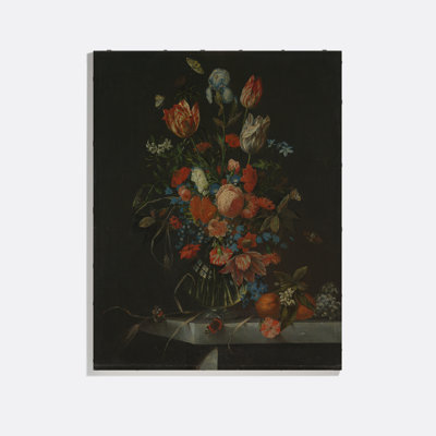 Still Life With Flowers In Glass Vase Oil Painting Print Canvas
