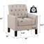 Chaises de chambre à coucher pour salon avec accoudoirs confortables, bureau, standard, accoudoirs | dossier capitonné | siège rembourré en polyester, beige chaud