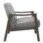 Chaise d'appoint avec revêtement gris, capitonnage à boutons, similicuir en bois massif style Mid-Century