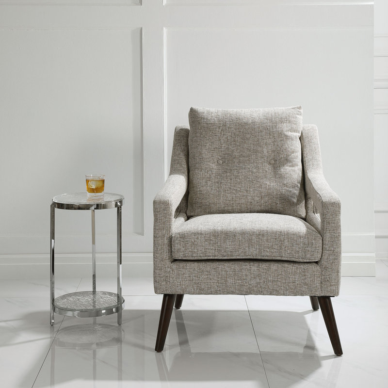 Griffithville Velvet Armchair, Gray Linen
