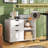 White 3-Drawer Wood File Cabinet - Mobile Lateral Filing Cabinet With Open Storage Shelves, Printer Stand For Home Office