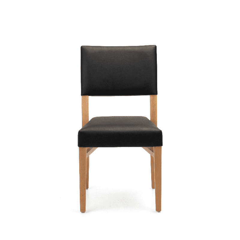 Chaise rembourrée empilable en bois de hêtre massif, Naturel