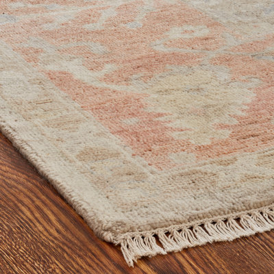 Oriental Hand-Knotted Wool Gray/Beige Area Rug