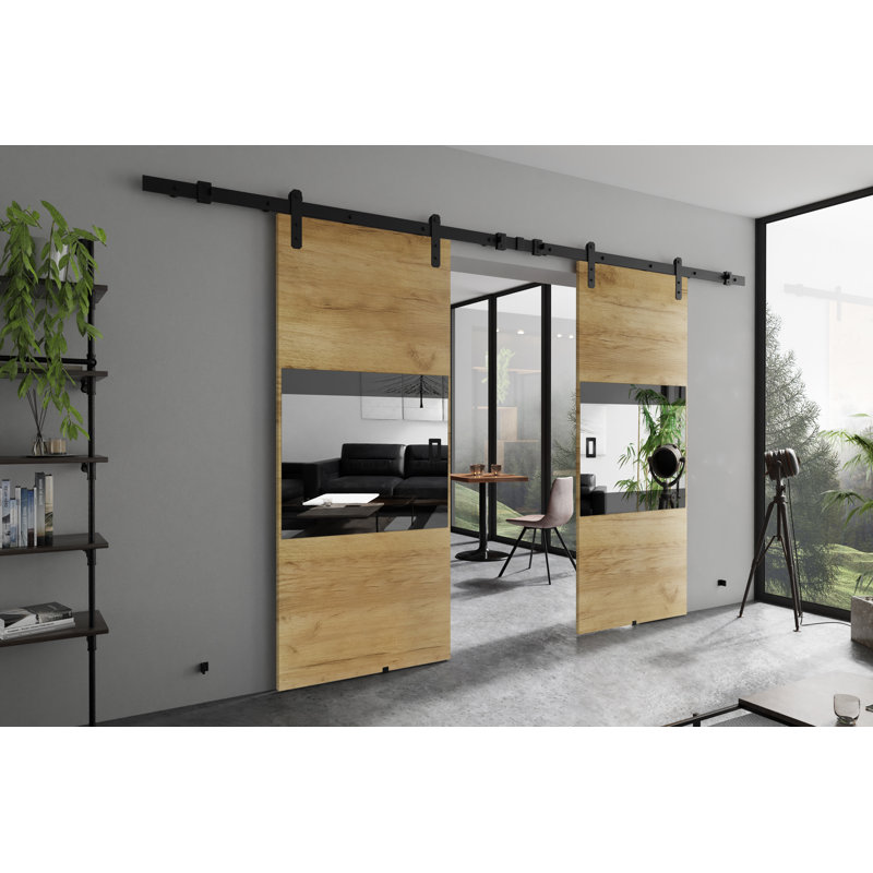 Caedance Double Sliding Doors Laminate, BOLK1217, Oak