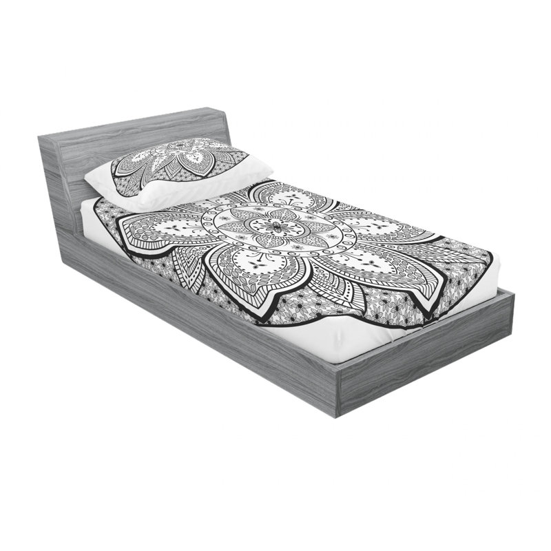 Microfiber Paisley Sheet Set, Twin Sheet Set with Fitted Sheet