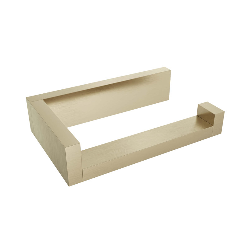 Fire Wall-Mounted Toilet Paper Holder - Brushed Gold Light, Premium Brass Construction, Installation Hardware Included