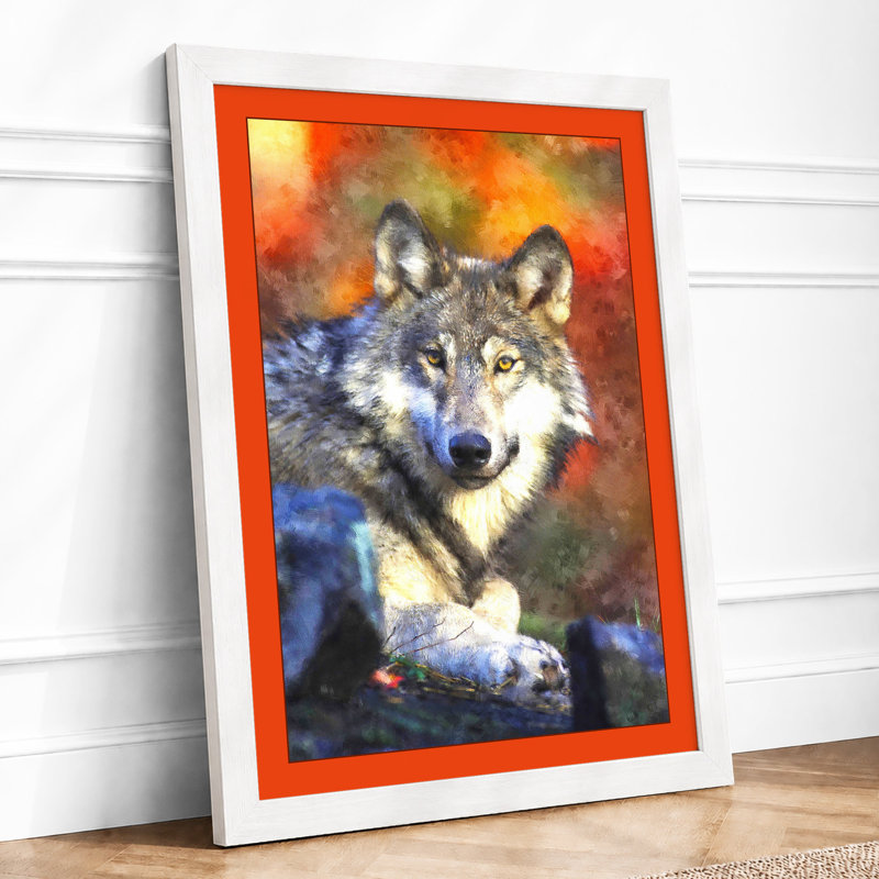 Wolf In Tempest Modern - Print, A3 - 42.0 x 29.7 cm, White