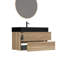 Meuble-lavabo 36 po avec lavabo à quartz d'ingénierie et tiroirs souples, meuble-lavabo mural flottant pour salle de bain moderne, lavabo une pièce mat