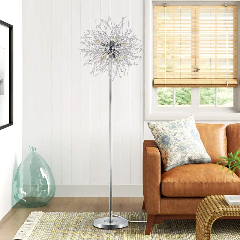 Lampe sur pied 68,9 po Lindie, Chrome