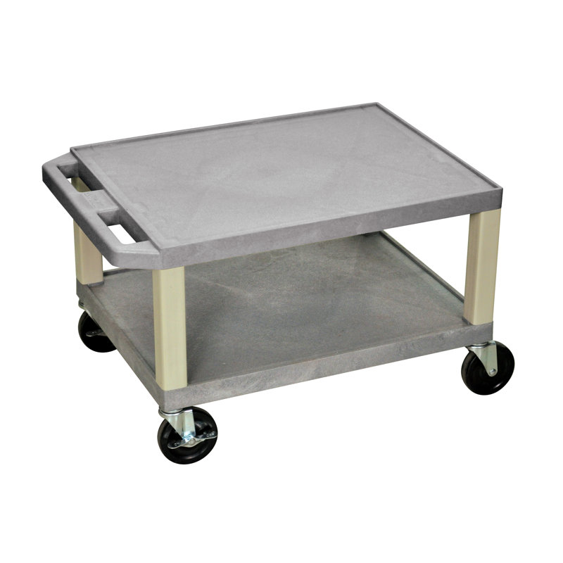 Tuffy 16'' H AV Cart with Wheels, Putty, Gray