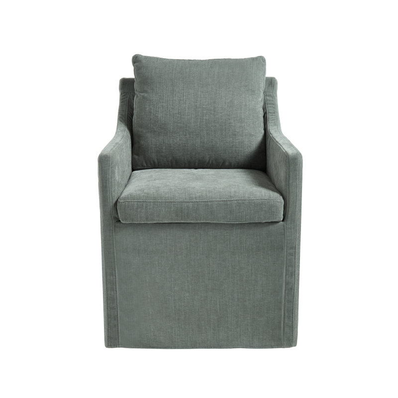 Fauteuil en chenille, Chenille Teal Grey