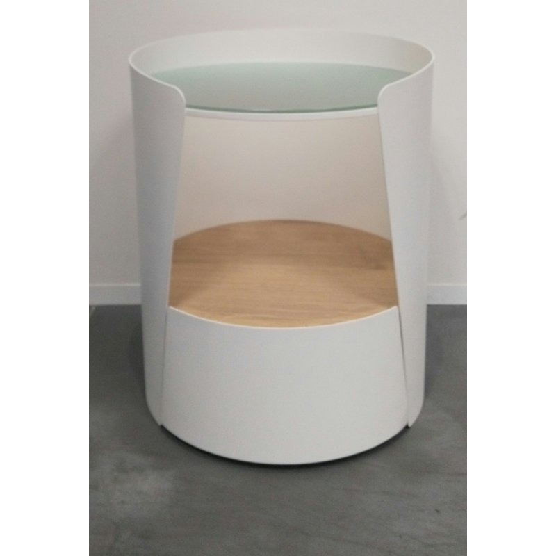 Jalyn Tray Top Tree Stump End Table, Oak