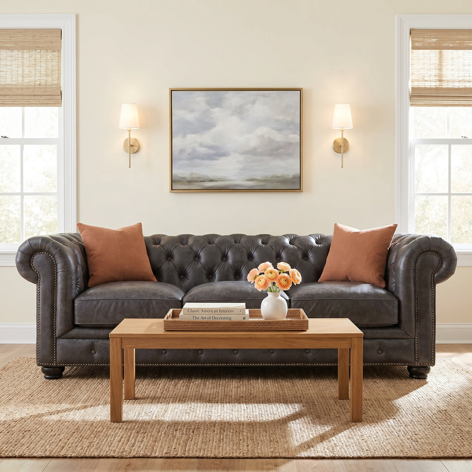 Freddie 95" Genuine Leather Sofa, Sidekick Blanco Genuine Leather