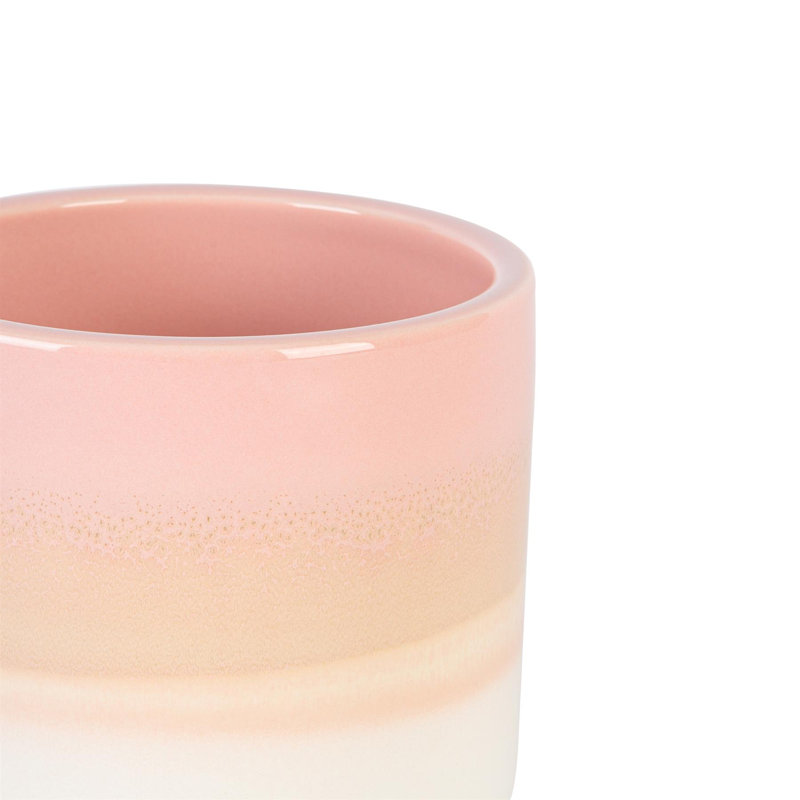 Nicola Spring - Reactive Glaze Plant Pot, 9cm H x 10.5cm W x 10.5cm D, Pink