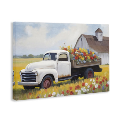 Art floral sur toile, livraison de camion par Kim Allen