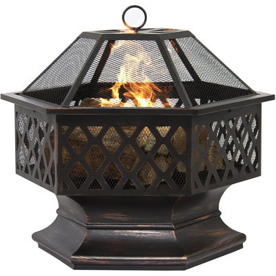 Cleon Hexagon Wood Burning Fire Pit