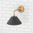 Dimmable Steel Armed Sconce With Pleated Scalloped Shade