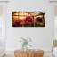 Ensemble de 3 tableaux sur toile tendue représentant des pivoines au coucher du soleil en serre-616849403