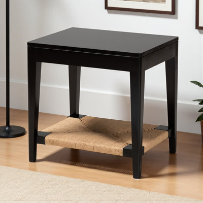 Cedwyn End Table in Black Finished Bayur Wood, 19.59'' H X 19.59'' W X 15.59'' D
