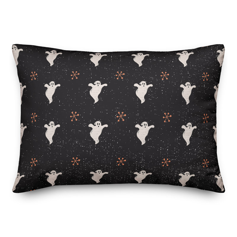  Retro Ghost Pattern Abstract Lumbar Pillow