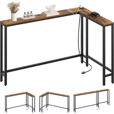 L Shaped Console Table 70.9" Long Narrow Sofa Table Foyer Table by 17 Stories