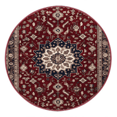 Machine Washable Persian Red Area Rug