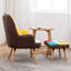 Lula Upholstered Linen With Footstool Wingback Chair